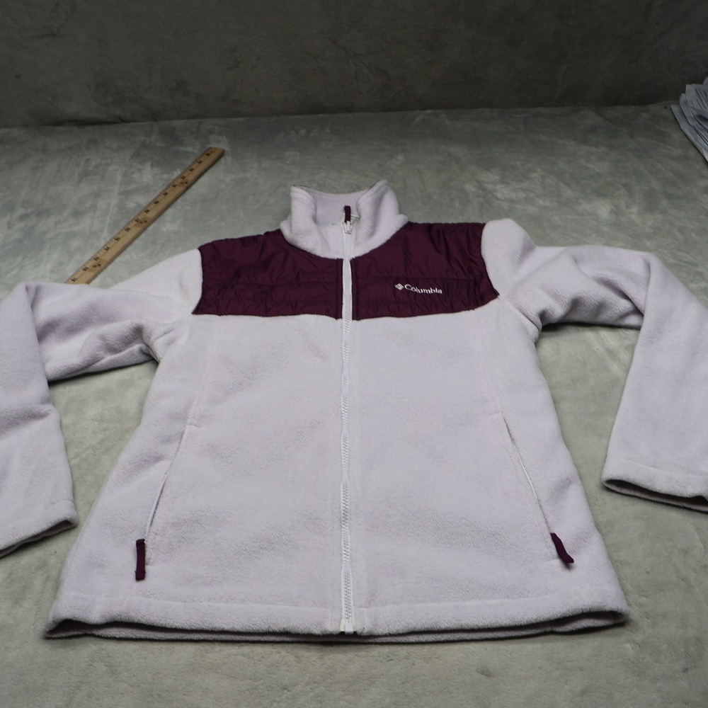 Columbia Jacket Women Large Pink Soft Fleece Full Zip Lightweight Outdoor Hiking